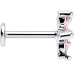 16G 5/16 Pink CZ Gem Flower Fantastic Internally Threaded Labret