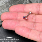 Patriotic Flag Barbell Tongue Ring
