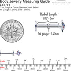 16G 5/16 Patriotic Pinwheel Labret Monroe Tragus
