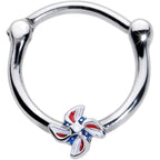 16G 3/8 Patriotic Pinwheel Cartilage Clicker