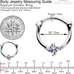 16G 3/8 Patriotic Pinwheel Cartilage Clicker