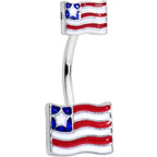 Patriotic Flag Double Mount Belly Ring