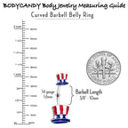 Patriotic Uncle Sam Top Hat Double Mount Belly Ring