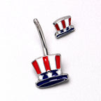 Patriotic Uncle Sam Top Hat Double Mount Belly Ring