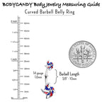 Patriotic Pinwheel Double Mount Belly Ring
