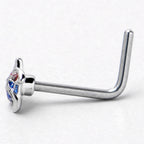 20G 7mm Patriotic Pinwheel L Shape Nose Ring