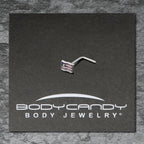 20G 7mm Patriotic Flag L Shape Nose Ring