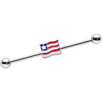 14G Patriotic Flag Industrial Barbell 38mm