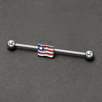 14G Patriotic Flag Industrial Barbell 38mm