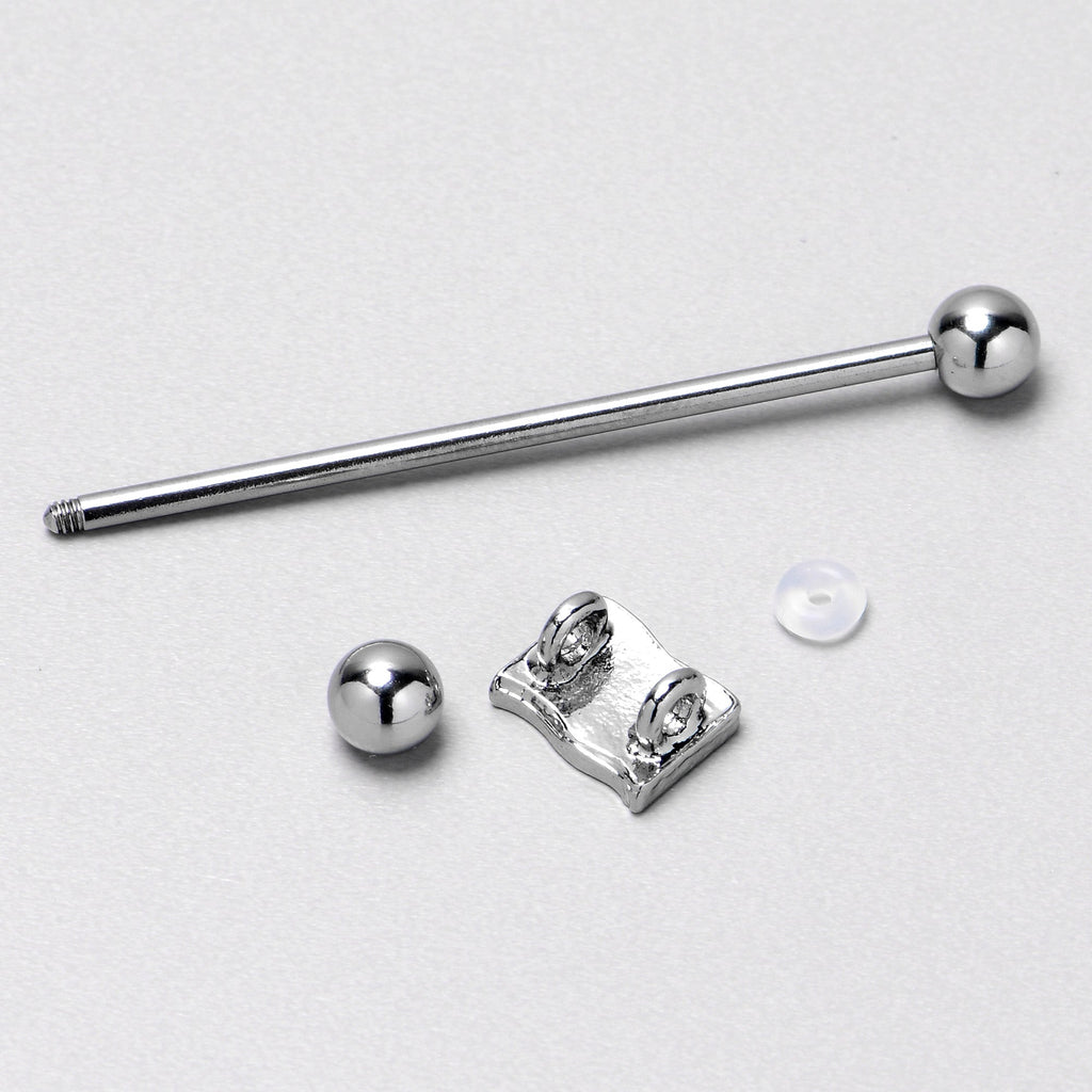 14G Patriotic Flag Industrial Barbell 38mm