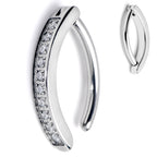 14G 1/2 CZ ASTM F-136 Implant Grade Titanium Hinged Hoop Belly Ring