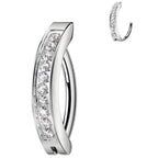 14G 1/2 CZ ASTM F-136 Implant Grade Titanium Hinged Hoop Belly Ring