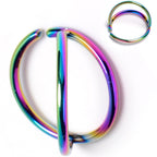20G 5/16 Rainbow Double Nose Hoop