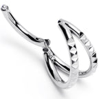 16G 5/16" 316L Steel Double Spike Precision Hinged Segment Ring
