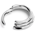 16G 5/16 Faceted Triple Stack Hoop Titanium Hinged Segment Ring