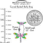 Dragonfly Colors Double Mount Belly Ring