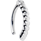 14G 3/8 Grade 23 Titanium Rope Style Hinged Hoop Belly Ring