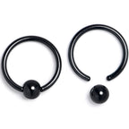16G 3/8 Red Gem Black Bat BCR Captive Ring Set of 4