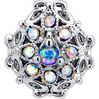 16G 1/4 Aurora Gem Retro Sunburst Cartilage Labret