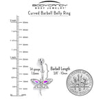 Aurora Clear CZ Gem Understated Dragonfly Belly Ring