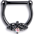 16G 5/16 Aurora Gem Black Beauty Bug Cartilage Clicker