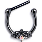 16G 5/16 Aurora Gem Black Beauty Bug Cartilage Clicker