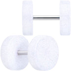 18G White Shimmer Acrylic Cheater Plug Set