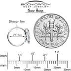 20G 5/16 Clear Gem Heavenly Heart Angel Wing Black Nose Hoop