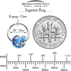 16G 3/8 Blue CZ Gem Butterfly Love Heart Hinged Segment Ring