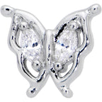 16G 5/16 Clear Gem Fancy Fab Butterfly Internally Threaded Labret
