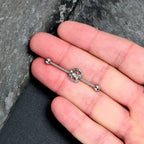 14G Clear Gem Lunar Dragonfly Industrial Barbell 38mm