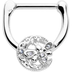 16G 5/16 Clear Gem Lunar Dragonfly Cartilage Clicker