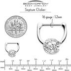 16G 5/16 Clear Gem Lunar Dragonfly Cartilage Clicker