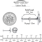 16G 5/16 Clear Gem Lunar Dragonfly Internally Threaded Labret Tragus