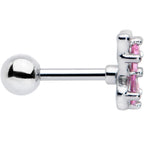 16G 1/4 Pink Gem Butterfly Glory Cartilage Tragus Earring