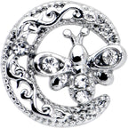 16G 1/4 Clear Gem Lunar Dragonfly Cartilage Tragus Earring