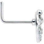20G 7mm Clear Gem Lunar Dragonfly L Shape Nose Ring