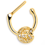 16G 5/16 Clear Gem Gold Tone Lunar Dragonfly Cartilage Clicker