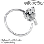 20G 5/16 Aurora CZ Gem Understated Dragonfly Nose Hoop