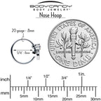 20G 5/16 Aurora CZ Gem Understated Dragonfly Nose Hoop