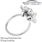 20G 5/16 Clear CZ Gem Butterfly Love Bug Nose Hoop