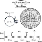 20G 5/16 Clear CZ Gem Butterfly Love Bug Nose Hoop