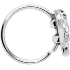 20G 5/16 Clear Gem Heavenly Heart Angel Wing Blue Nose Hoop