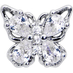 16G 1/4 Clear Gem Baroque Beauty Butterfly Cartilage Tragus Earring