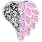 16G 1/4 Clear Gem Heavenly Heart Angel Wing Pink Cartilage Earring
