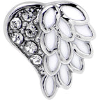 16G 5/16 Clear Gem Heavenly Heart Angel Wing White Labret Tragus