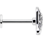 16G 5/16 Clear Gem Heavenly Heart Angel Wing White Labret Tragus