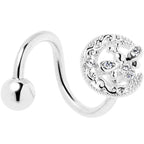 Clear Gem Lunar Dragonfly Spiral Twister Belly Ring