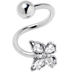 Clear Gem Baroque Beauty Butterfly Spiral Twister Belly Ring