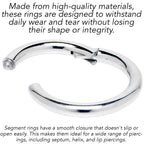 16G 1/4 316L Surgical Steel Precision Hinged Segment Hoop